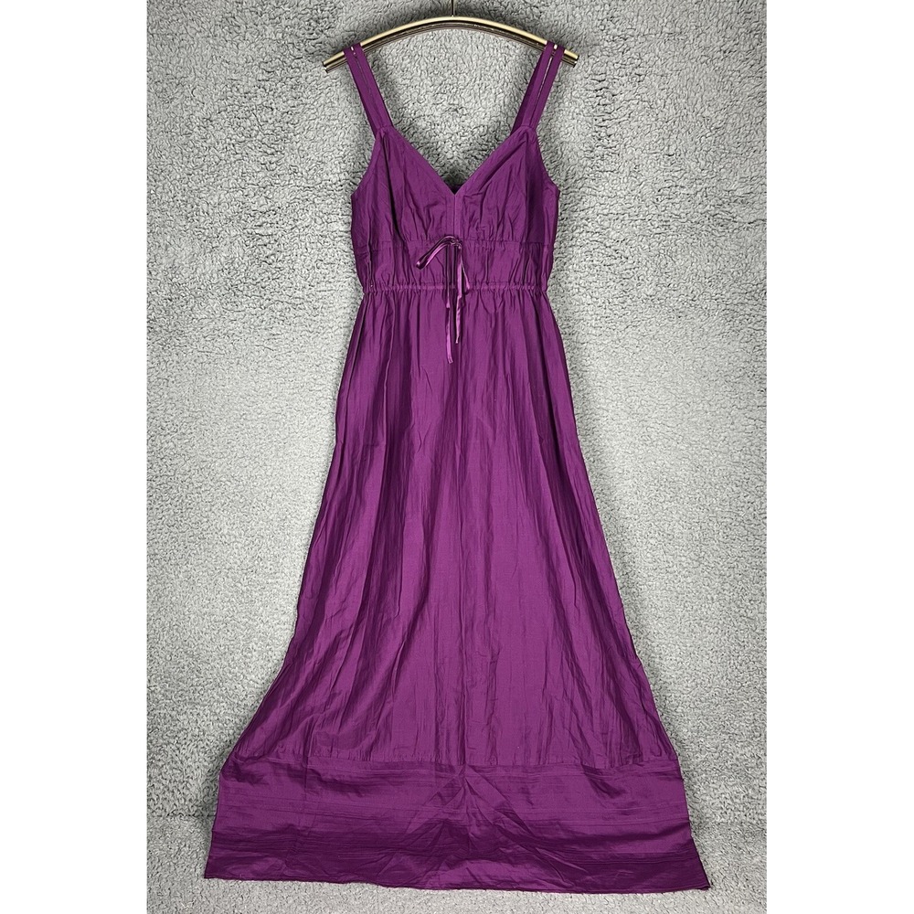 NWT Banana Republic Purple Plum Maxi Dress Sz 0 Cotton V-Neck Sundress Vacation
